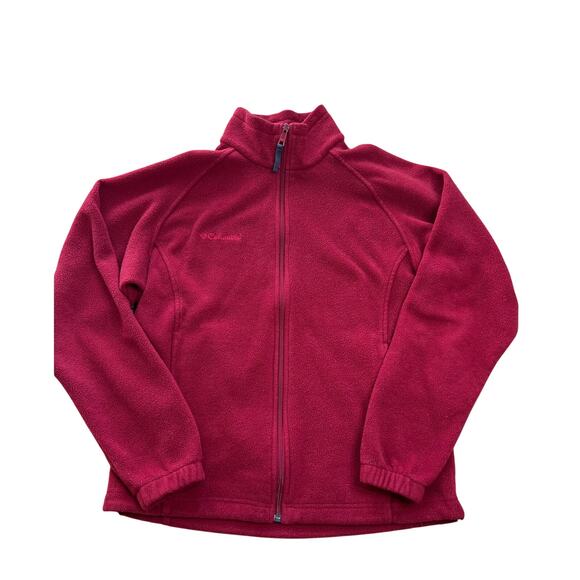 Columbia Sportswear Women's Size M Red Zipper Front Fleece Jacket 207-WL6114 - Picture 1 of 9